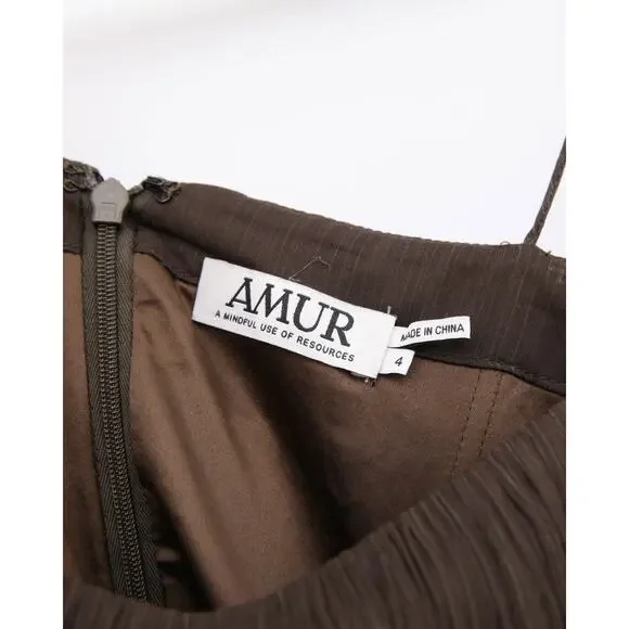 AMUR Sue Pleated Gown Size 4 - Picture 6 of 7